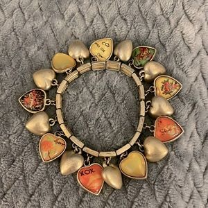 Betsy Johnson heart charm bracelet